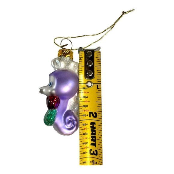 VTG Disney Little Mermaid Ariel & Friends Blown Glass Ornament Set of 6 In Box - Picture 4 of 15